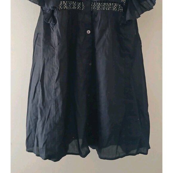 Rails Louella Embroidered Button Front Flutter Sleeve Blouse - Picture 5 of 9